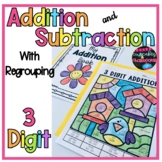 3 Digit Addition and Subtraction Color by Number   Spring 