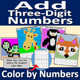 3 Digit Addition and Subtraction - Color by Numbers Worksheet