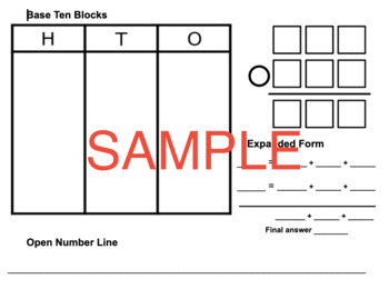 Preview of 3 Digit Addition and Subtraction Graphic Organizer