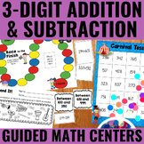 3-Digit Addition and Subtraction Guided Math Centers