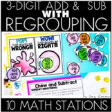 3 Digit Addition & Subtraction with Regrouping Math Center