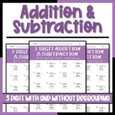 3 Digit Addition and Subtraction Math Facts Fluency Timed 