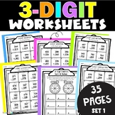 3 Digit Addition and Subtraction WITH and WITHOUT Regrouping Worksheets