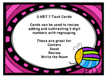 Preview of 3 Digit Addition and Subtraction Task Cards
