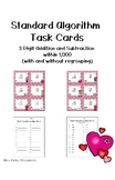 3 Digit Addition and Subtraction Task Cards (with and with