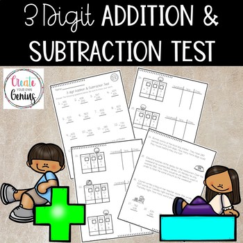 Preview of 3 Digit Addition and Subtraction Test