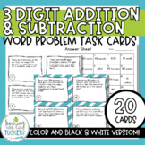 3 Digit Addition and Subtraction Word Problem Task Cards