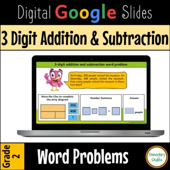 Preview of 3 Digit Addition and Subtraction Word Problems - Digital Google Slides