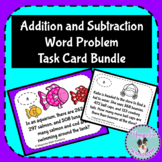 3 Digit Addition and Subtraction Word Problems Task Cards 