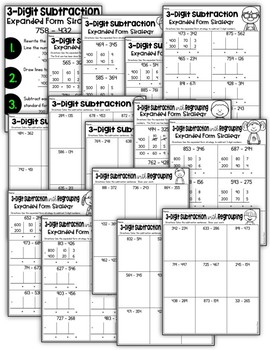 3-Digit Addition and Subtraction Worksheets with and without Regrouping