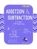3 Digit Addition, Subtraction, and Mixed Practice with Regrouping