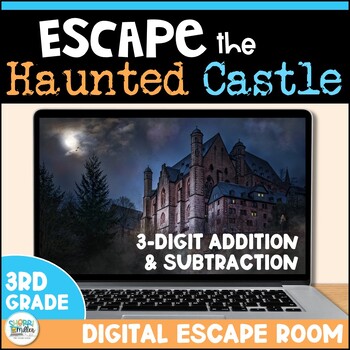 Preview of 3 Digit Addition and Subtraction with Regrouping Digital Fall Math Escape Room