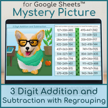 3 Digit Addition and Subtraction with Regrouping | Distance Learning | PIXEL ART