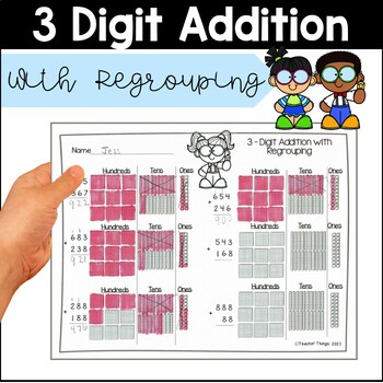 Preview of 3-Digit Addition with Regrouping