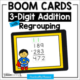 3-Digit Addition with Regrouping Boom Cards Distance Learning
