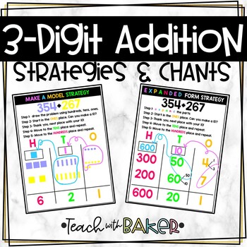 Lucky to Learn Math - 2-Digit and 3-Digit Addition and Subtraction - Unit 3  - Anchor Chart - 3-Digit Subtraction Base Ten Blocks - Lucky Little Learners