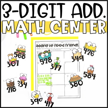 Preview of 3-Digit Addition with Regrouping Math Center