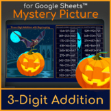 3 Digit Addition with Regrouping | Mystery Picture Halloween Bat