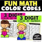 3 Digit Addition with and without Regrouping Color by Numb