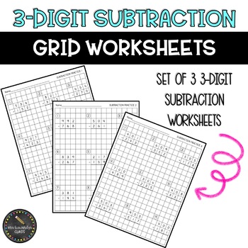 Preview of 3-Digit Grid Subtraction Worksheets