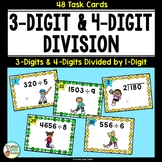 3-Digit Long Division and 4-Digit Long Division Task Cards