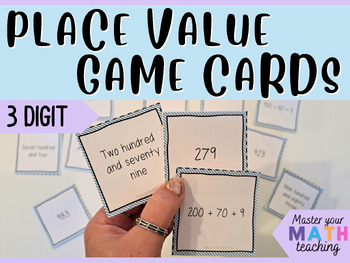 Second Grade Place Value Bundle: Math Card Games for SPED - Subs -  Intervention