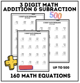 3 Digit Math Equations | Addition & Subtraction | 160 Math Problems | Questions