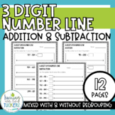 3 Digit Number Line Addition & Subtraction Worksheets