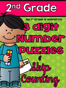 Preview of More or Less 3 digit Number Puzzles and Skip Counting ~ 2nd Grade