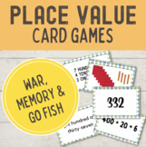 3-Digit Place Value - Number Forms Card Games (War + Memor