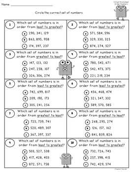 3 Digit Place Value Worksheets by Teacher's Take-Out | TpT