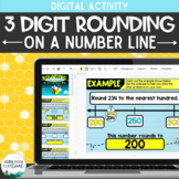 3 Digit Rounding on a Number Line for Google Slides