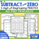 3 Digit Subtract Across Zero Worksheets and Activities Eas
