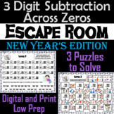 3 Digit Subtraction Across Zeros Game: Escape Room New Yea