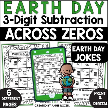 Preview of 3 Digit Subtraction Across Zeros Worksheets | Earth Day Jokes