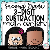 3-Digit Subtraction Math Centers SECOND GRADE