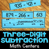 3-Digit Subtraction Math Centers - Task Cards with Regrouping
