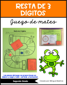 Preview of 3 Digit Subtraction Math Game (SPANISH)/Resta de 3 Dígitos
