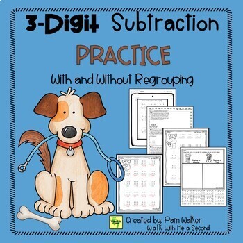 Preview of 3-Digit Subtraction Practice with and without Regrouping