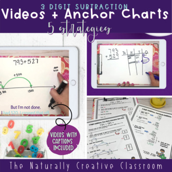 Preview of 3 Digit Subtraction Regrouping Videos + Anchor Charts