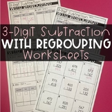 3-Digit Subtraction Regrouping Worksheets