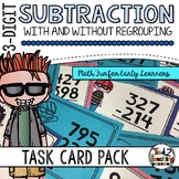 3-Digit Subtraction Task Cards (With AND Without Regrouping)