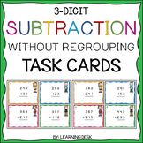 3 Digit Subtraction Without Regrouping Task Cards