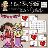 3 Digit Subtraction Task cards- No regrouping Valentine Theme