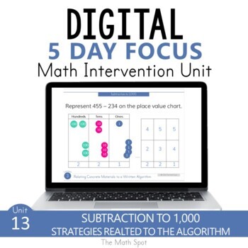 Preview of 3 Digit Subtraction With Regrouping | Digital Math Unit Google Classroom