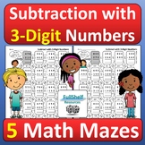 3-Digit Subtraction With and Without Regrouping Math Mazes