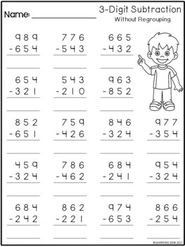 problem solving 3 digit subtraction lesson 6 6