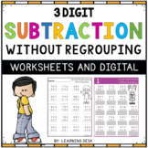 3 Triple Digit Subtraction Without Regrouping Worksheets a