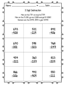3 digit subtraction worksheets by tales of a 2nd grade classroom