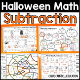 3 Digit Subtraction with Regrouping Halloween Math Workshe
